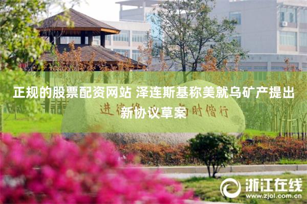 正规的股票配资网站 泽连斯基称美就乌矿产提出新协议草案