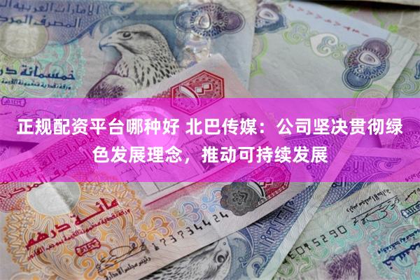 正规配资平台哪种好 北巴传媒：公司坚决贯彻绿色发展理念，推动可持续发展