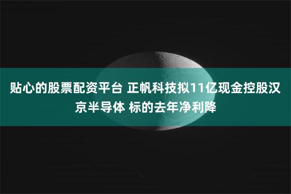 贴心的股票配资平台 正帆科技拟11亿现金控股汉京半导体 标的去年净利降